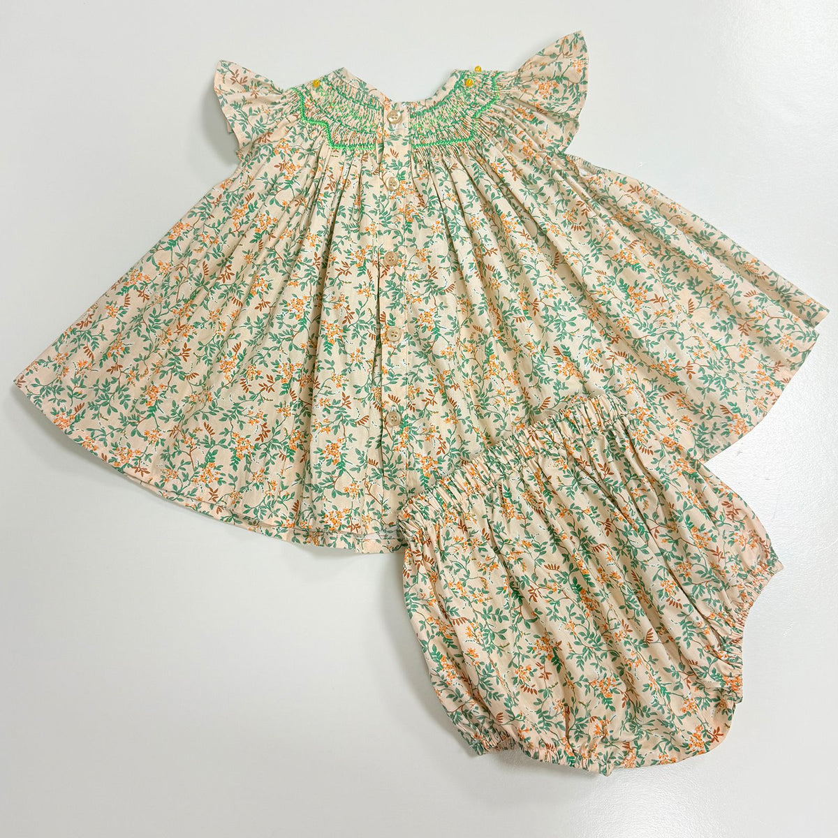 女童田园风裙裤套装北欧碎花打揽手工串珠棉裙 Girls' Country-Style Skirt-and-Pants Set: Nordic Floral Print, Hand-Beaded Cotton Skirt
