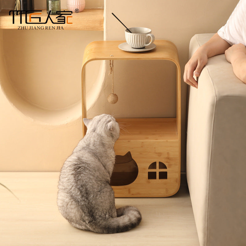 定制创意多功能猫窝玩睡一体四季通用猫屋宠物储物柜Customisable, Creative, Multi-functional Cat Bed: Play and Sleep in One – All-Season Cat House and Pet Storage Cabinet