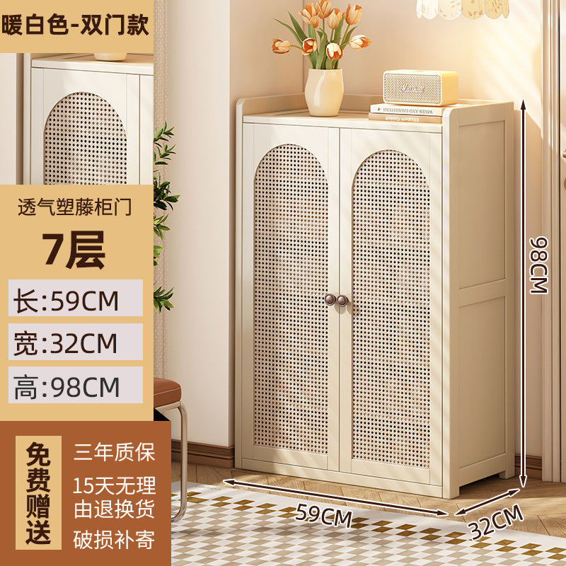 鞋架小窄门口防尘宿舍小型收纳出租房用入户简易带门鞋柜新款Shoe rack for narrow doorways, dust-proof, for student accommodation, compact storage, for rented flats – new model of simple entryway shoe cupboard with door