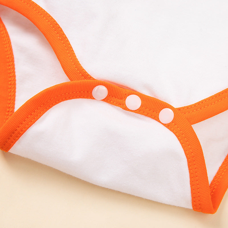 Halloween Costume: 100% Cotton Short-Sleeve Embroidered Witch Hat, Pumpkin Onesie, and Bow Handmade Skirt SetHalloween Costume: Short-Sleeve Embroidered Witch Hat, Pumpkin Onesie, and Bow Handmade Skirt Set