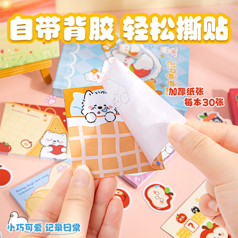 西高地萌犬便利贴即撕即贴卡通高颜值便签纸可爱留言贴便签本便携West Highland White Terrier Cute Dog Stickers—Peel-and-Stick, Cartoon-Style, Eye-Catching Notes, Adorable Message Stickers, Note Pad, Portable