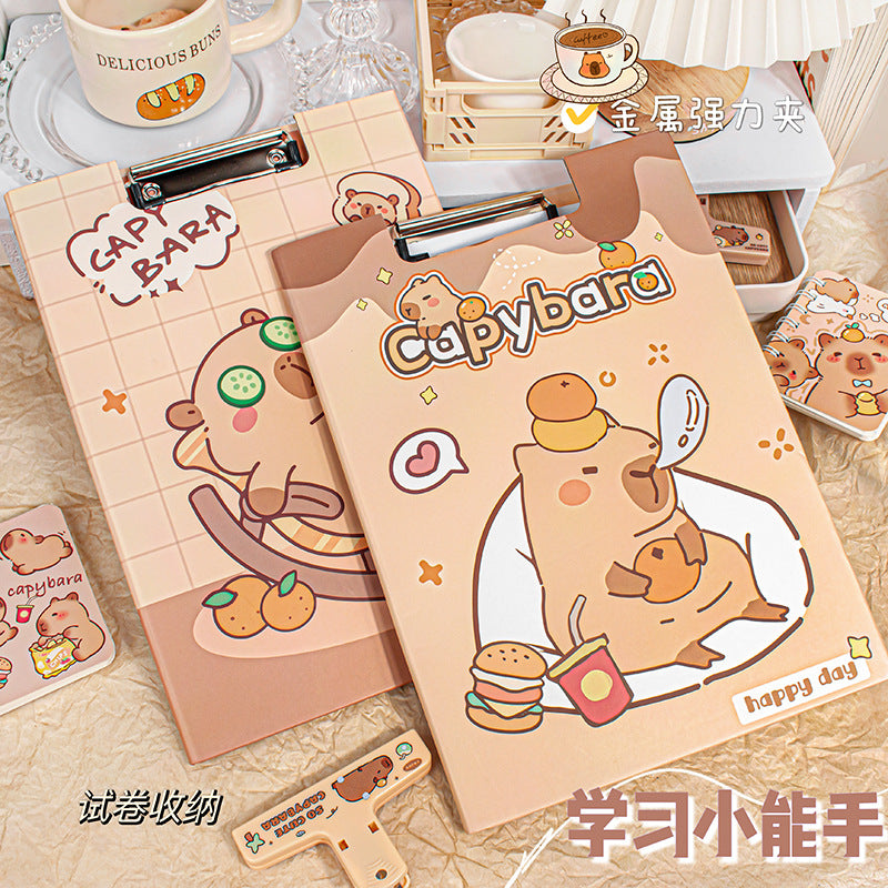 MOKA魔卡新品 可爱卡通A4折叠文件板夹硬纸质写字资料夹办公文具MOKA Cute Cartoon A4 Folding File Folder, Cardboard Writing Folder, Office Stationery
