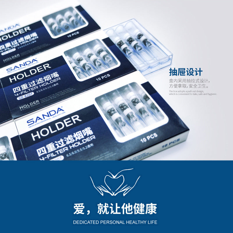 四重过滤中中细三用过滤烟嘴一次性烟嘴过滤器120男女Quadruple-filtration, medium-fine, three-in-one filter tip; disposable cigarette filter tip, 120, unisex