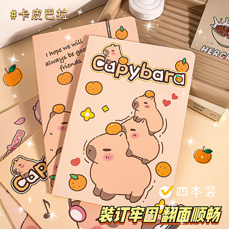 A5车线本可爱卡通记事本学生学习用品软面抄日记本笔记本本子 A5 Ruled Notebook—Cute Cartoon-Themed Student Stationery, Soft-Cover Diary, Notebook