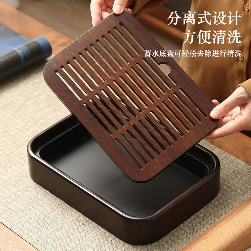 家用小型储水茶台功夫茶具竹制托盘办公茶室用茶盘商务礼品定制Small Home-Use Tea Set with Water Reservoir, Kung Fu Tea Set, Bamboo Tray, Tea Tray for Office Tea Rooms, Customizable Business Gifts