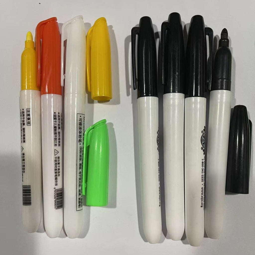 六色荧光笔可印塑料按动笔圆珠笔有色透明荧光笔多种款式Six-colour highlighter pens, printable plastic push-button pens, ballpoint pens, coloured and transparent highlighter pens, various styles available