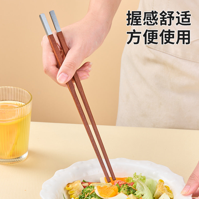 家逸天然实木红檀木筷五色分食木筷 KAYI Natural Solid Wood Chopsticks Red Sandalwood Five Colors Wooden Chopsticks Gift Set(5 Pairs)