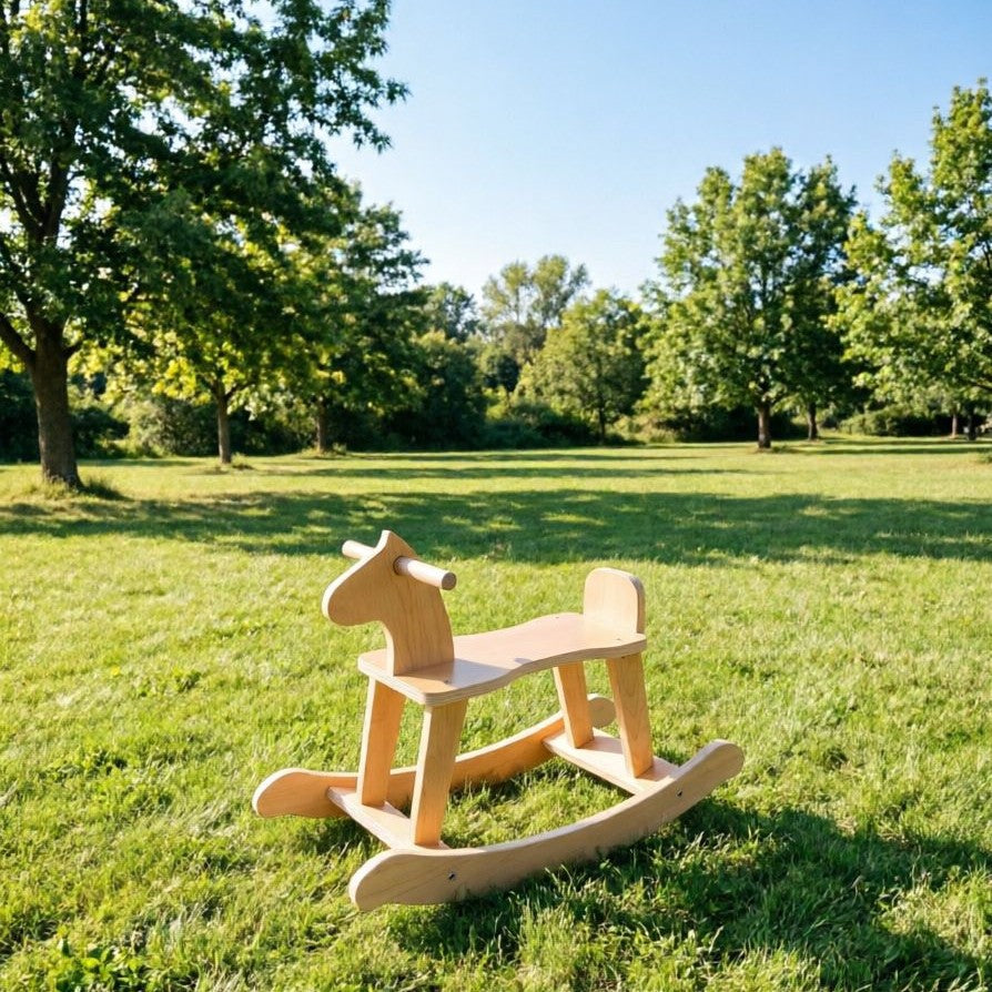 实木摇摇马木马儿童男童女童前后摇防倾倒摇摇马环保杨木Solid Wood Rocking Horse for Children (Boys and Girls) – Forwards and Backwards Rocking, Anti-tip Design, Eco-friendly Poplar Wood