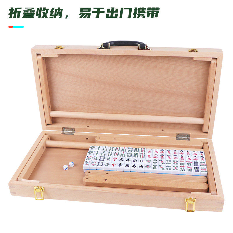 迷你麻将露营旅行户外便携折叠实木麻将桌家用宿舍手搓小麻雀套装Mini Mahjong Camping & Travel Outdoor Portable Folding Solid Wood Mahjong Table – Home & Dormitory Use – Hand-Dealt ‘Little Sparrow’ Set