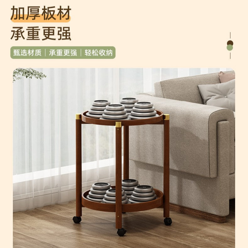 圆形边几可移动小架子多肉置物架家用沙发边柜简约收纳架Round side table, portable small stand, succulent display stand, home sofa side cabinet, minimalist storage rack