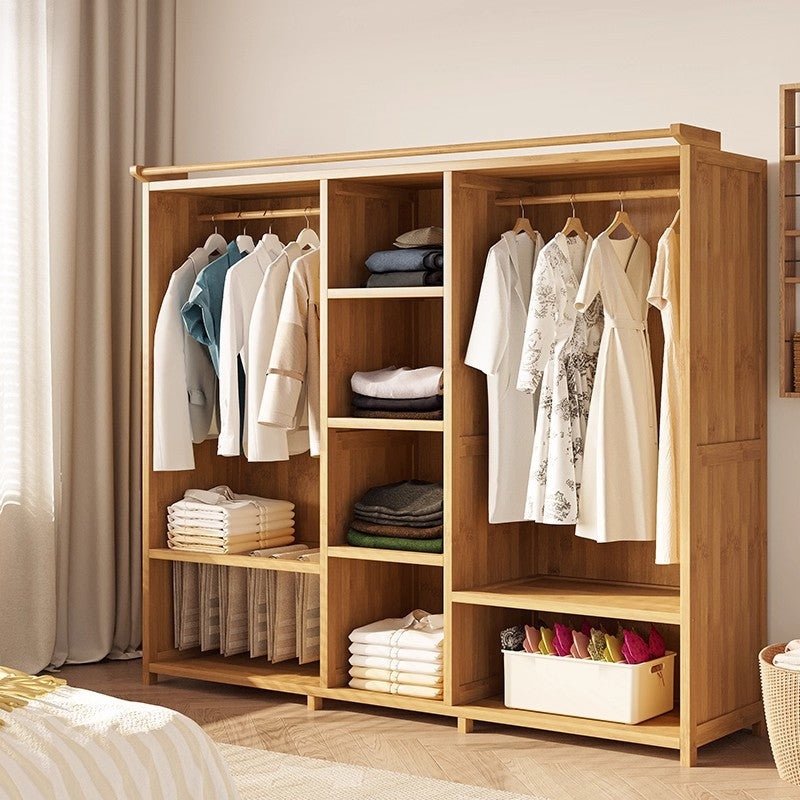 简约实木衣柜 家用大容量 省空间卧室收纳神器Minimalist Solid Wood Wardrobe: Large-Capacity Home Storage, a Space-Saving Bedroom Organisation Essential