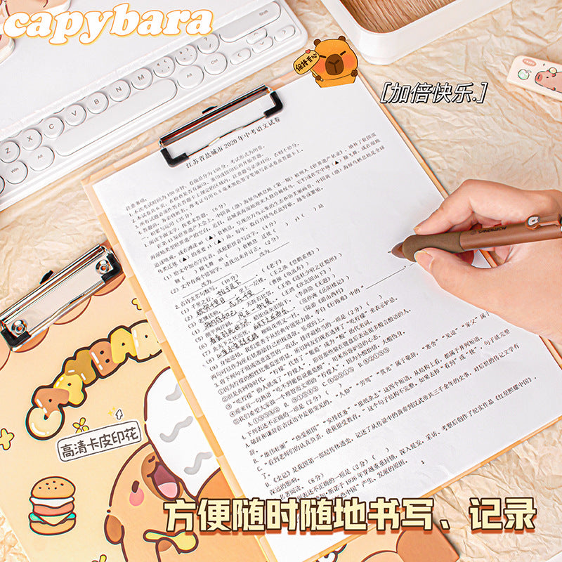 MOKA新品创意卡通a4纸板夹文件书板夹写字夹板加厚多功能学生文具MOKA Creative Cartoon A4 Cardboard Clipboard, Document Holder, Writing Board, Thickened Multifunctional Student Stationery