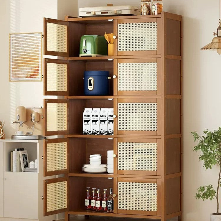 餐边柜靠墙一体储物柜中古风多功能茶水柜客厅Wall-mounted sideboard with integrated storage unit – vintage-style multifunctional tea cabinet for the living room