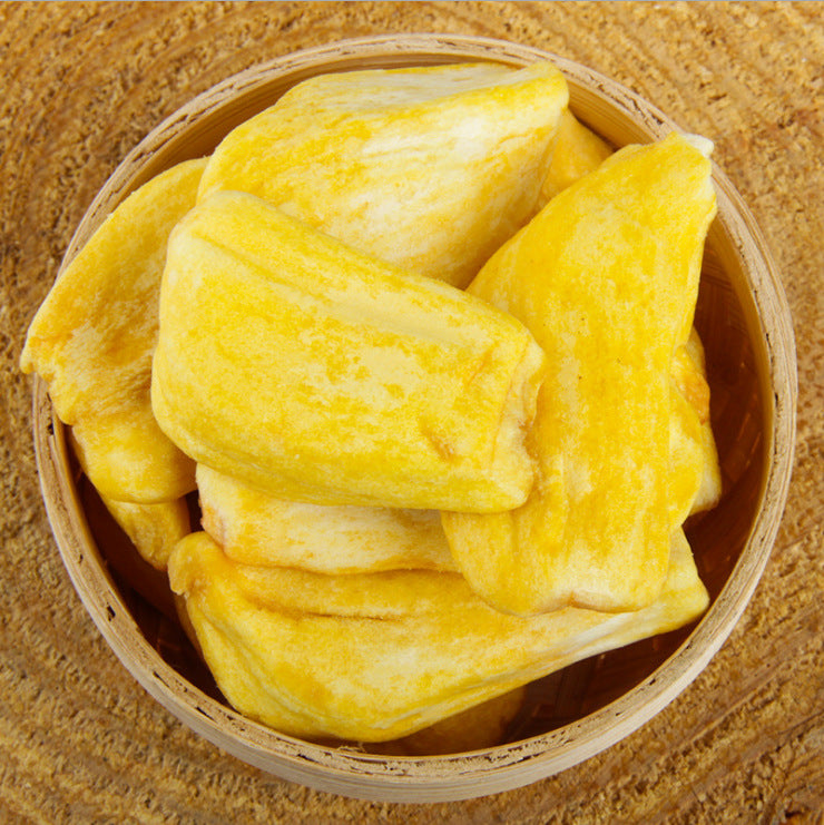 菠萝蜜干水果脆100克包装果蔬脆即食零食脱水蔬菜干果干批发散装Dried Jackfruit Crisps, 100g packs – Ready-to-eat fruit and vegetable crisps, dehydrated vegetables and dried fruit – Wholesale and bulk