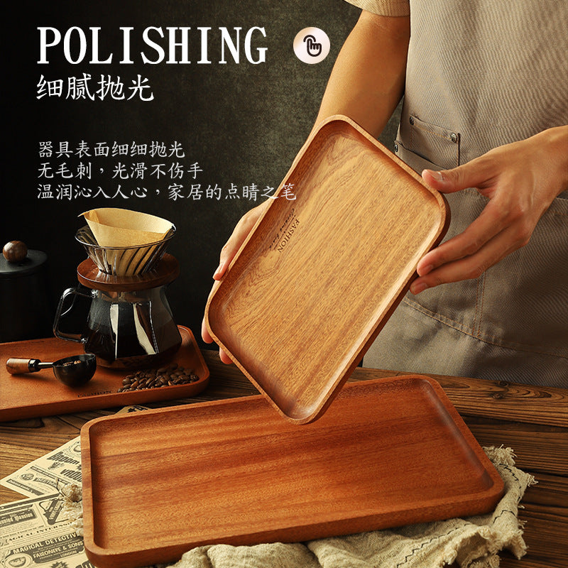 家逸茶歇西餐盘（小号）KAYI Fruit Plates Ebony Serving Tray Tea Tray Food Tray Solid Wood Rectangle
