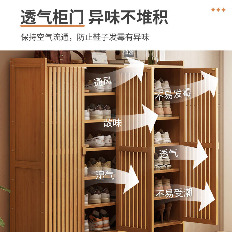 鞋架子家用门口多层收纳鞋柜简易室内入户防尘宿舍出租房用大容量Shoe rack – Multi-tiered home shoe storage cabinet for the hallway; simple indoor entryway design; dust-proof; suitable for halls of residence and rented accommodation; large capacity