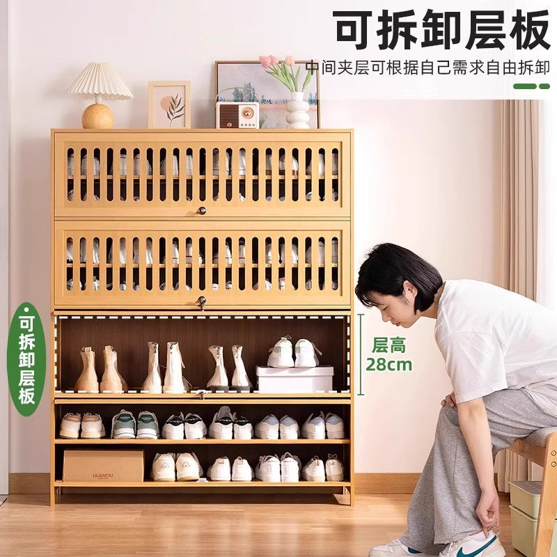 鞋柜家用门口鞋架子多层宿舍简易入户省空间小型出租房用收纳神器Shoe cupboard, home entrance shoe rack, multi-tiered, simple for halls of residence, space-saving, ideal for small rented flats – the ultimate storage solution