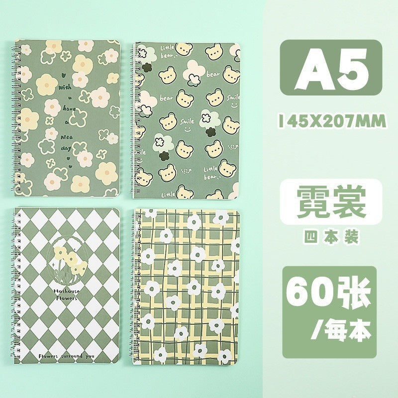 A5高颜值油画风景清爽线圈本可爱手账本学生文具实用奖品留言记事A5 High-Quality Oil Painting Landscape Refreshing Spiral-Bound Notebook: Cute Planner, Student Stationery, Practical Giveaway, for Notes and Messages