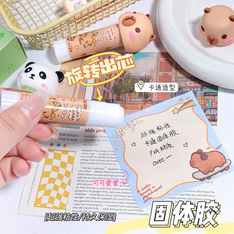卡通PVA固体胶手工胶棒固体胶儿童胶水用品小学生文具单支盒装 Cartoon-themed PVA Solid Glue, Craft Glue Sticks, Solid Glue, Children's Glue Supplies, Elementary School Stationery, Single-Stick Boxed Set