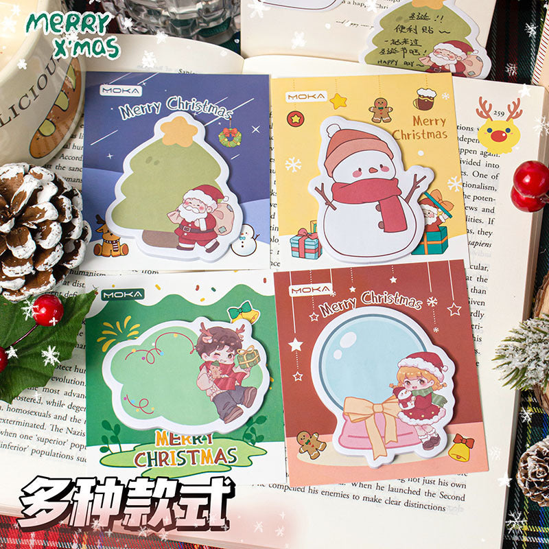 MOKA星愿圣诞异形便利贴学生便签纸索引贴学习文具便利贴高颜值MOKA Star Wishes Christmas-Themed Sticky Notes: Student Notes, Index Stickers, Study Supplies, Sticky Notes—Stylish Design