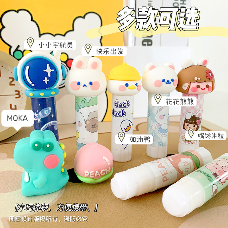 MOKA创意儿童卡通立体造型固体胶学生diy手工制作高粘度胶棒便携MOKA Creative Kids' Cartoon 3D Modeling Solid Glue Sticks for Students' DIY Crafts—High-Strength Glue Sticks, Portable