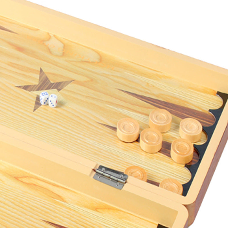 贴纸 阿拉伯双陆棋  国际象棋 国际跳棋 3合一 木制 pu高光漆Stickers, Arabic Backgammon, Chess, Checkers – 3-in-1 Set, Wooden, PU High-Gloss Finish