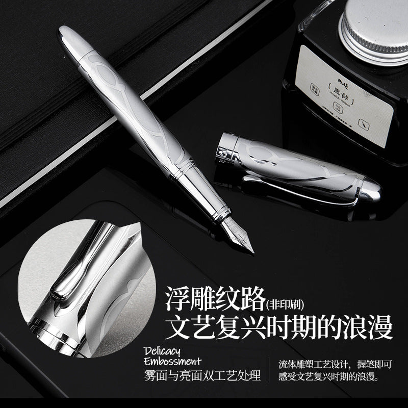 工厂批发直销弘典练字成人铱金笔学生男女办公金属浮雕笔文艺刻字Factory Wholesale Direct Sales: Hongdian Calligraphy Pens for Adults – Iridium-Plated Pens, Student Pens, Pens for Men and Women, Office Pens, Metal Embossed Pens, Artistic Engraved Pens