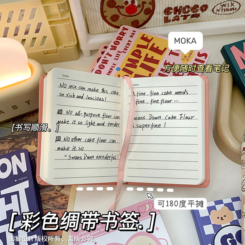 MOKA口袋本A7复古笔记小本子便携随身单词本小号迷你横线记事本 MOKA Pocket Notebook A7 Retro Notebook, Compact and Portable Vocabulary Notebook, Small Mini Lined Notepad