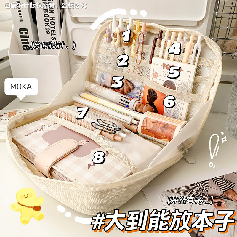 MOKA大容量学生笔袋批发分类收纳高颜值化妆包分格收纳包收纳袋子MOKA Large-Capacity Student Pencil Case, Organized Storage, Stylish Makeup Bag, Compartmentalized Storage Bag, Storage Pouch
