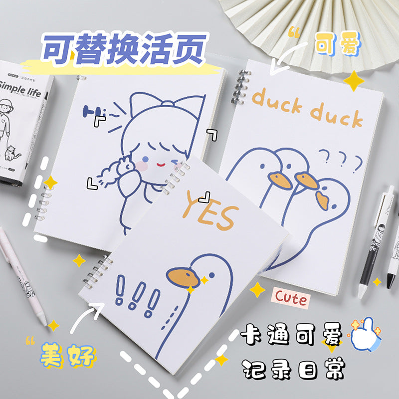 MOKA魔卡活页本可拆卸卡通b5外壳高颜值不硌手线圈本a5活页夹塑料MOKA Magic Card Ring Binder: Detachable Cartoon-Printed B5 Cover, Stylish and Comfortable to Hold, Spiral-Bound A5 Ring Binder, Plastic