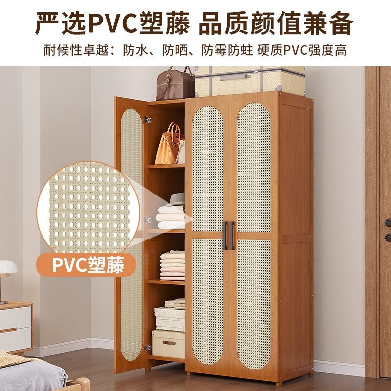 衣柜出租房用简易组装衣柜小户型省空间租房用衣帽架一体收纳柜Wardrobes for rented flats: simple flat-pack wardrobes; space-saving storage units for small flats; coat racks with integrated storage for rented flats