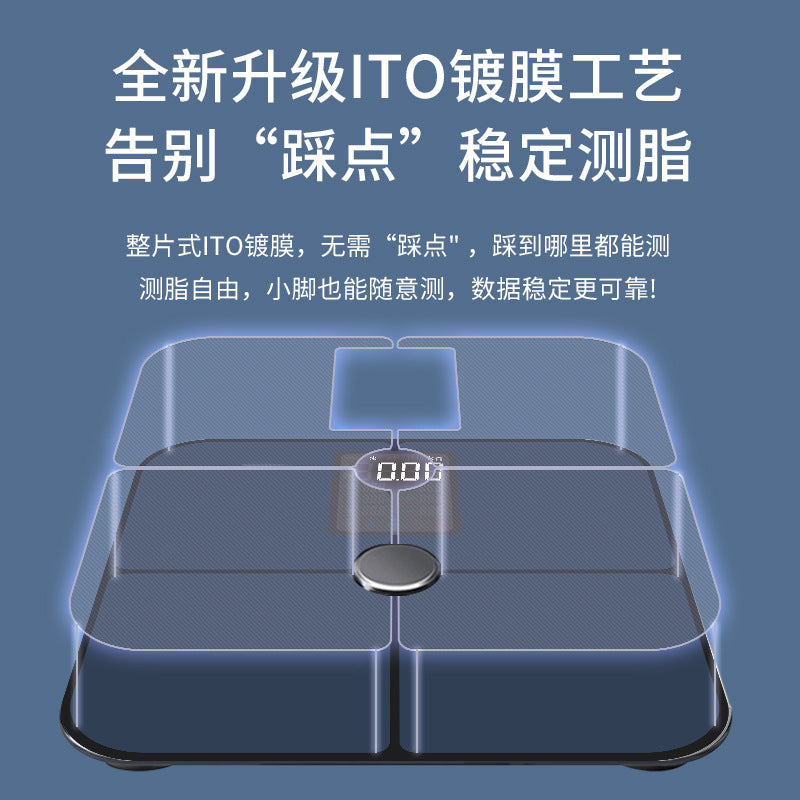 体脂秤家用智能体重秤称重电子秤精准专业测脂健康人体称心率大屏Body Fat Scale – Smart Home Weight Scale, Electronic Scale, Accurate and Professional Body Fat Measurement, Health Monitor, Heart Rate Monitor, Large Display