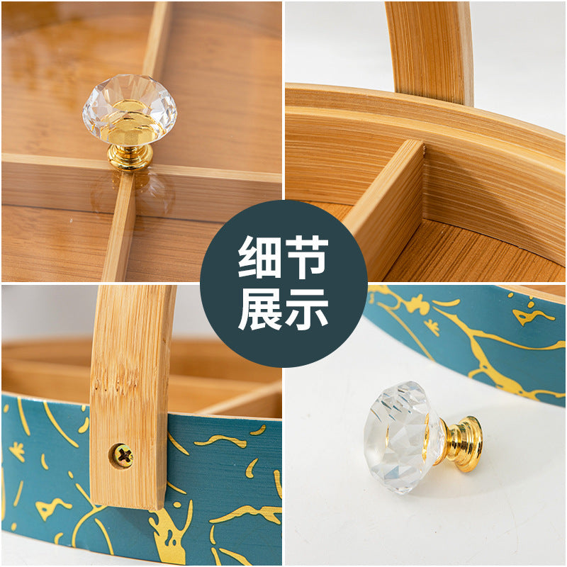 楠竹圆形干果盘亚克力带盖竹制坚果盘家用茶室零食糖果盘厂家批发Round Nanmu Bamboo Dry Fruit Tray, Acrylic-Lid Bamboo Nut Tray, Household, Tea Room, Snack and Sweet Tray – Manufacturer Wholesale