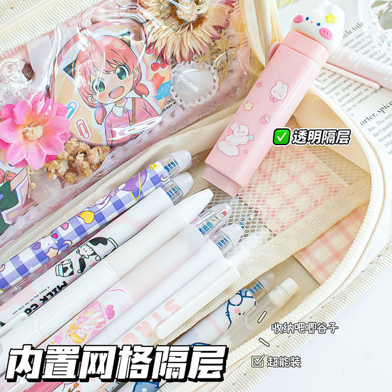 MOKA魔卡笔袋大容量痛包笔袋零钱包透明笔袋牛津多功能收纳铅笔盒MOKA Magic Card Pencil Case, Large Capacity, Cute Design, Pencil Case with Coin Pouch, Transparent Pencil Case, Oxford-Style Multifunctional Organizer