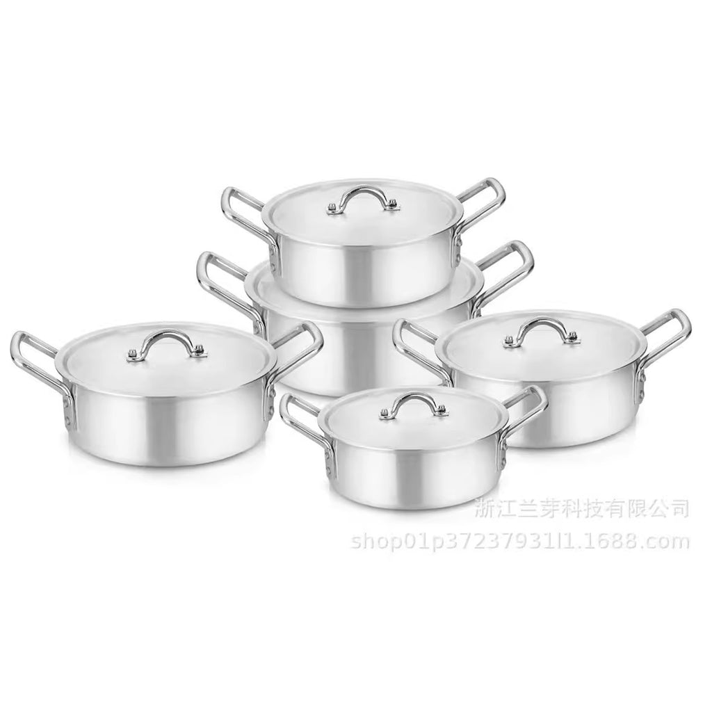 现货7件套砂光铝锅非洲厂家直供销售铝制砂光锅批发pot煎锅7-piece set of sandblasted aluminium pans – direct from African manufacturers; wholesale sandblasted aluminium pans and frying pans