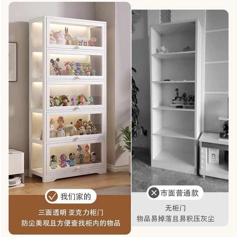 书柜透明亚克力展示柜书架窄柜置物收纳架落地置物柜客厅防尘书柜Bookcase, transparent acrylic display cabinet, narrow bookcase, storage rack, floor-standing storage unit, living room dust-proof bookcase