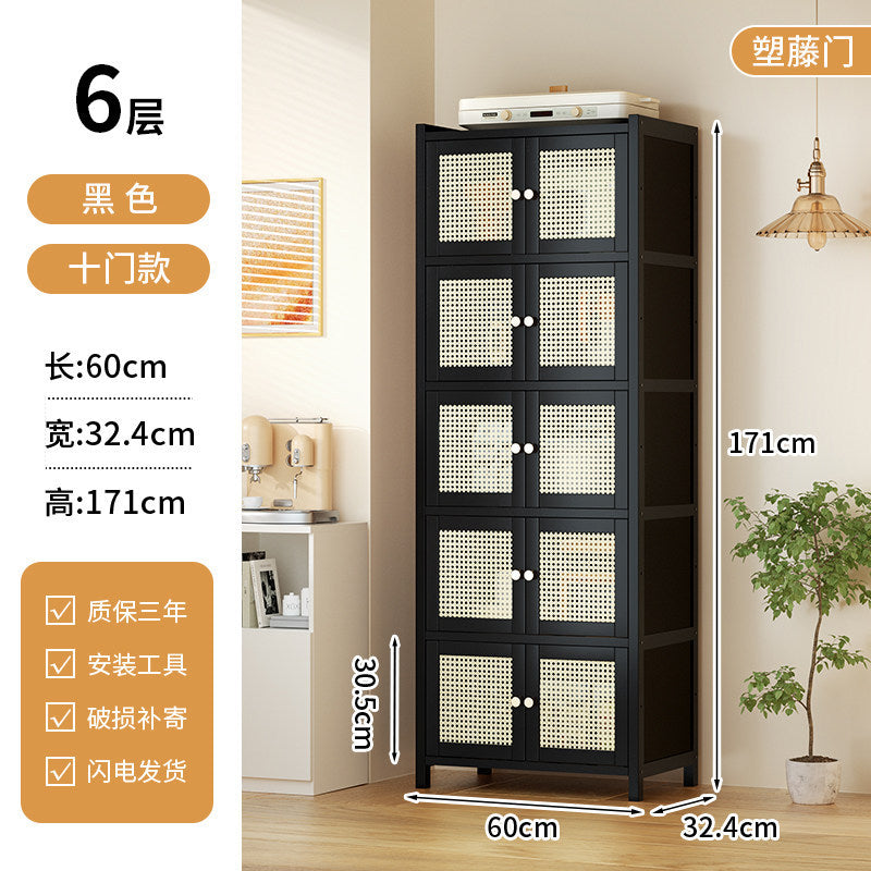 餐边柜靠墙一体储物柜中古风多功能茶水柜客厅Wall-mounted sideboard with integrated storage unit – vintage-style multifunctional tea cabinet for the living room