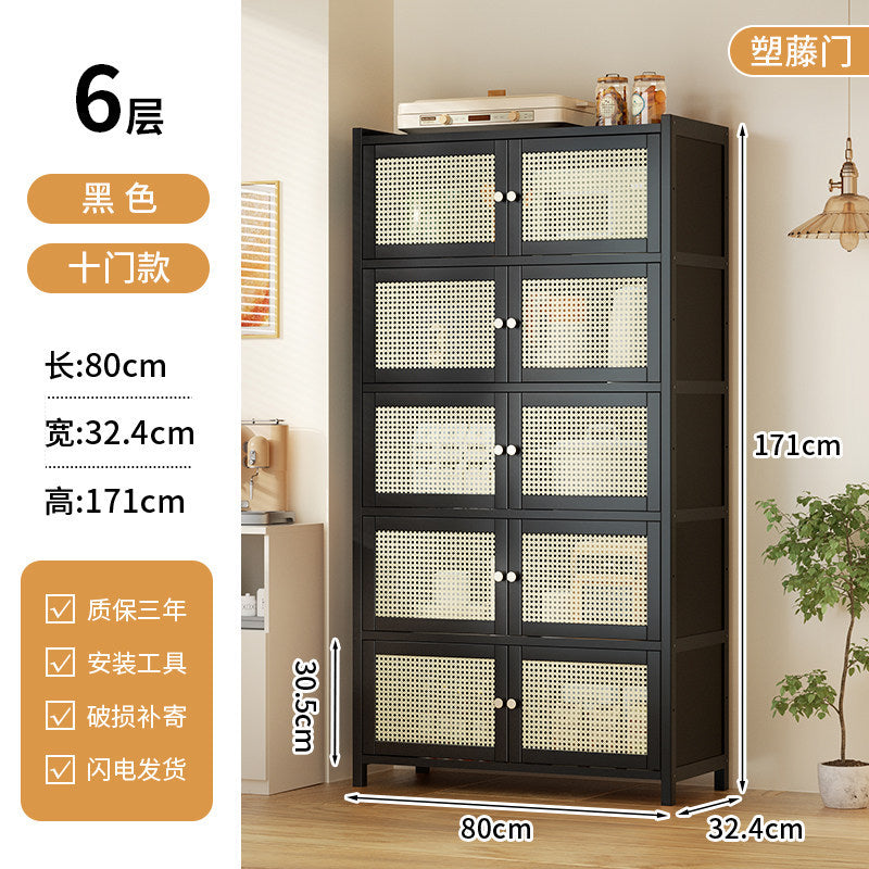 餐边柜靠墙一体储物柜中古风多功能茶水柜客厅Wall-mounted sideboard with integrated storage unit – vintage-style multifunctional tea cabinet for the living room