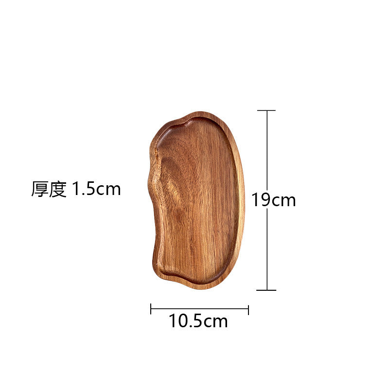 相思木托盘圆形木质披萨小托盘长方形家用茶托木盘子杯托蛋糕糖果Acacia wood tray, round wooden pizza tray, rectangular household tea tray, wooden plate, cup saucer, cake and sweet tray