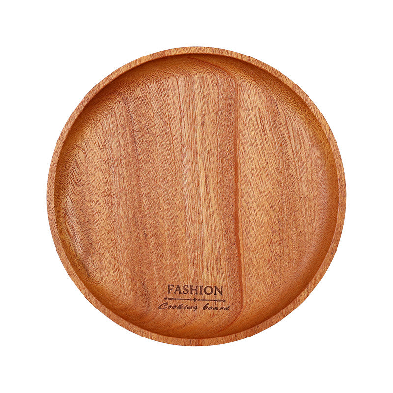 家逸圆形果盘（大号） φ200MM KAYI Fruit Plates Ebony Serving Tray Tea Tray Food Tray Solid Wood φ200MM