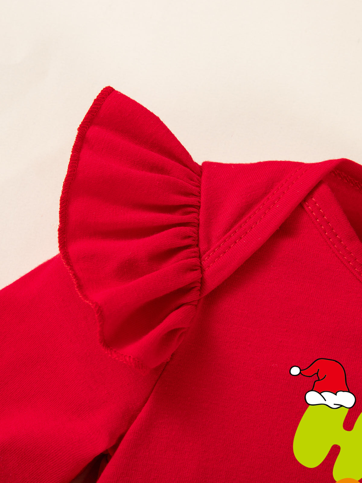 女宝宝圣诞节裙套装长袖哈衣半身裙发饰3件套婴童派对服Baby Girl Christmas Dress Set: Long-Sleeve Onesie, Skirt, and Hair Accessory—3-Piece Baby & Toddler Party Outfit