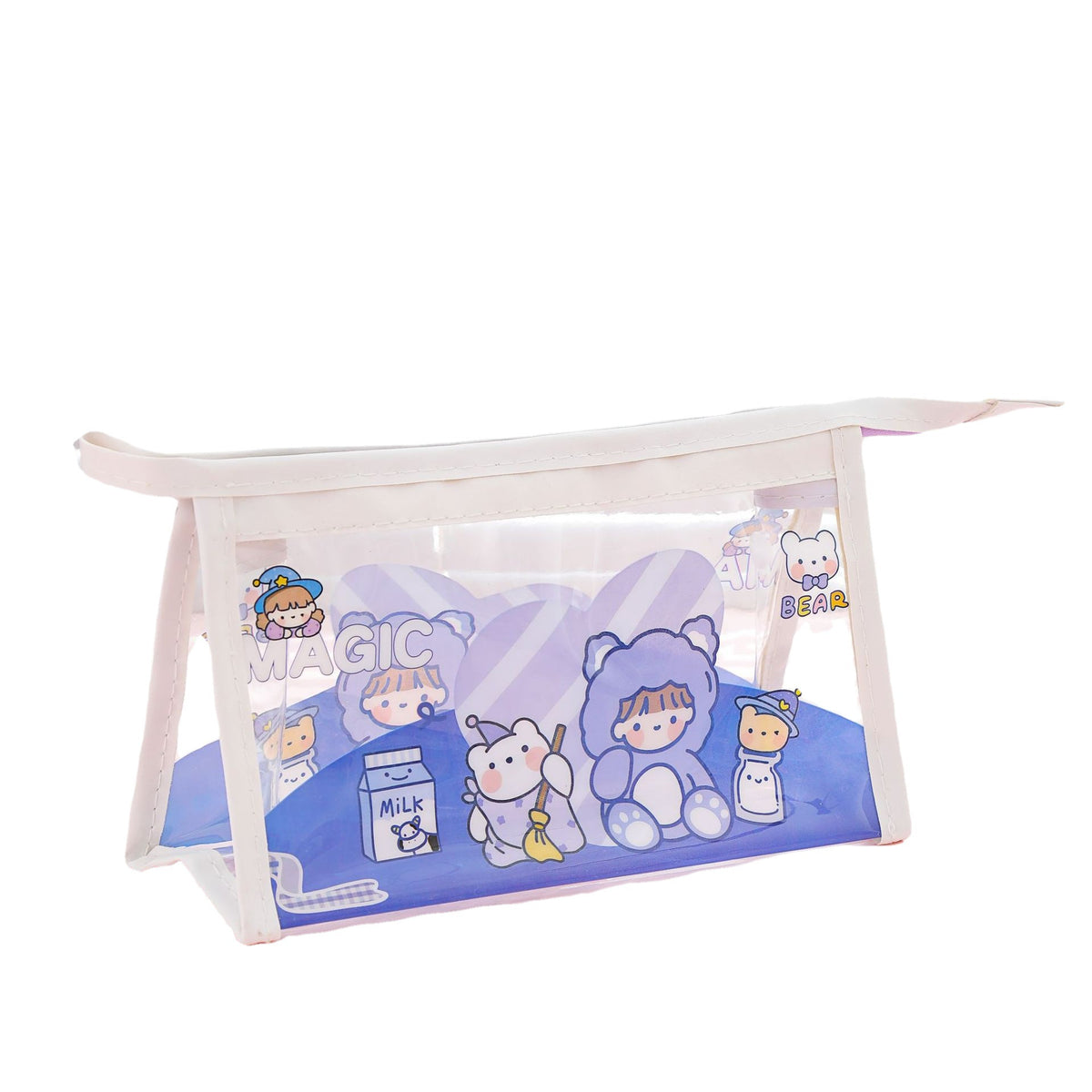 MOKA透明笔袋大容量中小学生简约文具袋小礼物创意pvc防水收纳笔MOKA Clear Pencil Case—Large Capacity, Minimalist Stationery Bag for Elementary and Middle School Students, Creative Gift Idea, PVC Waterproof Pen Organizer