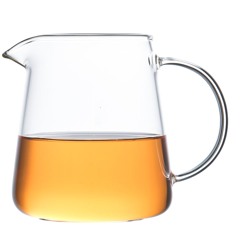 天喜公道杯加厚耐热玻璃公杯高档茶具套装四方茶壶一体茶漏分茶器 Gongdao Cup Thickened Heat-Resistant Glass Tea Set—High-End Tea Set with Square Teapot, Built-in Tea Strainer, and Tea Divider