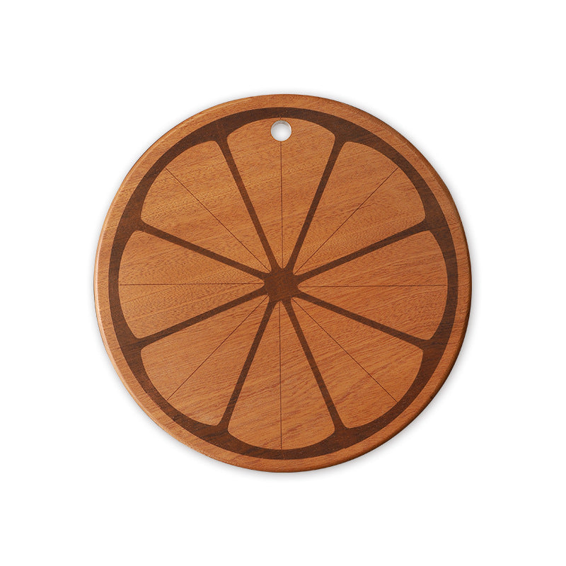 家逸橙意满满料理板（整木）KAYI Cutting Board Ebony Chopping Board Serving Board Portable Citrus Slice Cutting Design Board Solid Wood