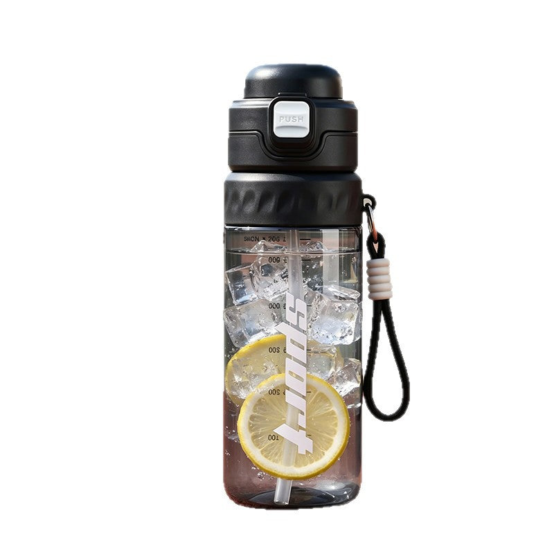 捷安玺新款喷雾水杯大容量户外运动水杯男女学生上学专用吸管杯子Large-Capacity Spray Water Bottle for Outdoor Sports—Straw Cup Designed for Boys and Girls to Take to School