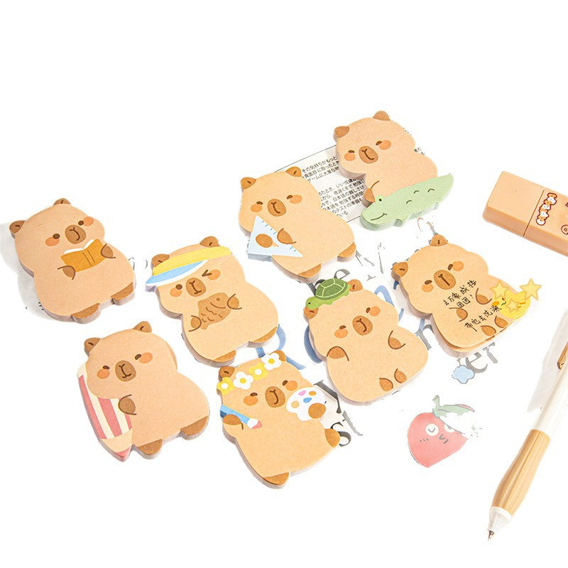 学生便利贴卡皮巴拉可爱办公工具便签学习用品索引标签贴Student Sticky Notes: Capybara-themed Cute Office Supplies, Sticky Notes, School Supplies, Index Labels