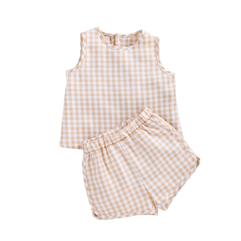 童装宝宝夏装男童夏季无袖背心T恤短裤套装Baby Summer Outfits—Boys' Summer Sleeveless Tank Tops, T-Shirts, and Shorts Sets