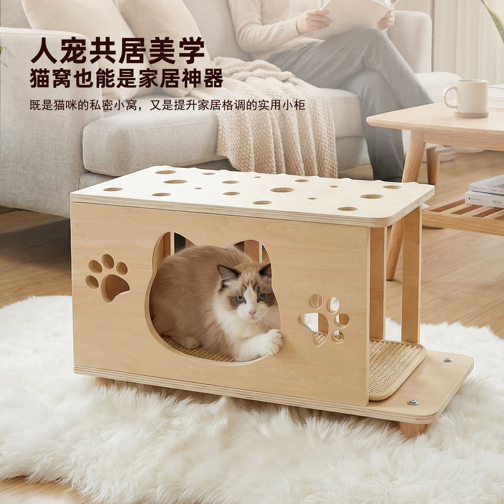 读功能猫窝一件代发多层板猫窝猫咪爬架别墅玩具宠物用品宠物别墅Read about functional cat beds, drop-shipping, multi-tiered cat beds, cat climbing frames, cat villas, toys and pet supplies
