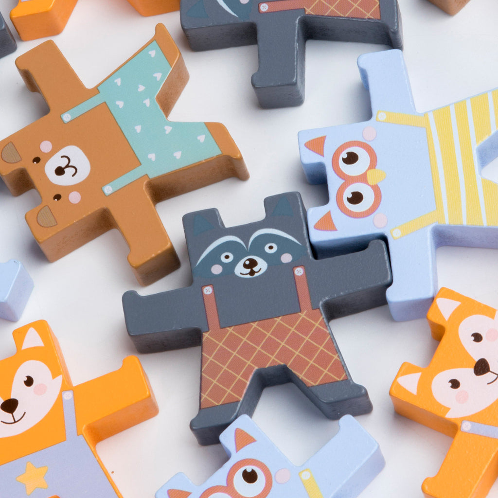 木制小熊叠叠乐玩具儿童早教益智亲子互动平衡积木玩具Wooden Bear Stacking Game – Early Learning, Educational, Parent-Child Interaction and Balance Building Blocks Toy