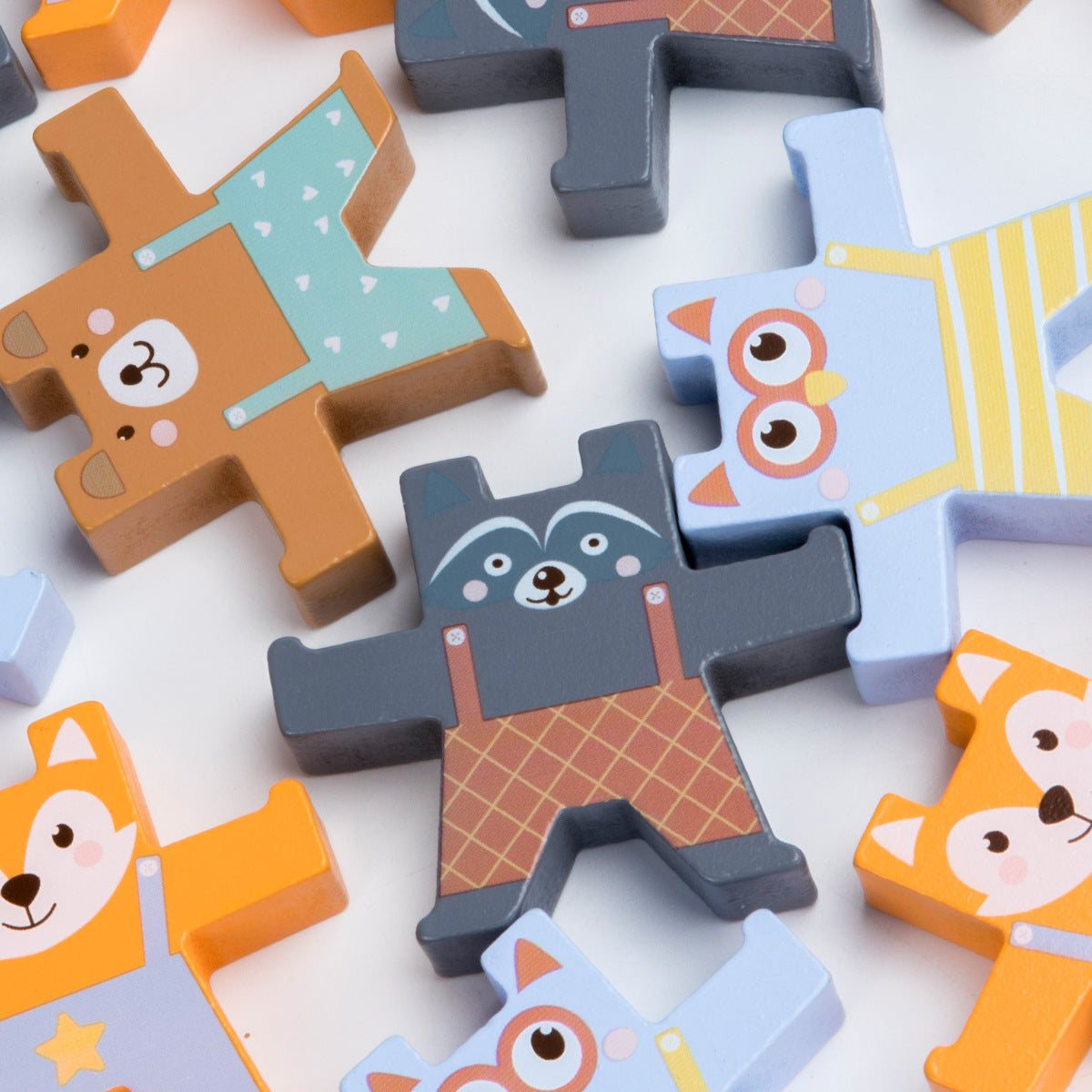 木制小熊叠叠乐玩具儿童早教益智亲子互动平衡积木玩具Wooden Bear Stacking Game – Early Learning, Educational, Parent-Child Interaction and Balance Building Blocks Toy